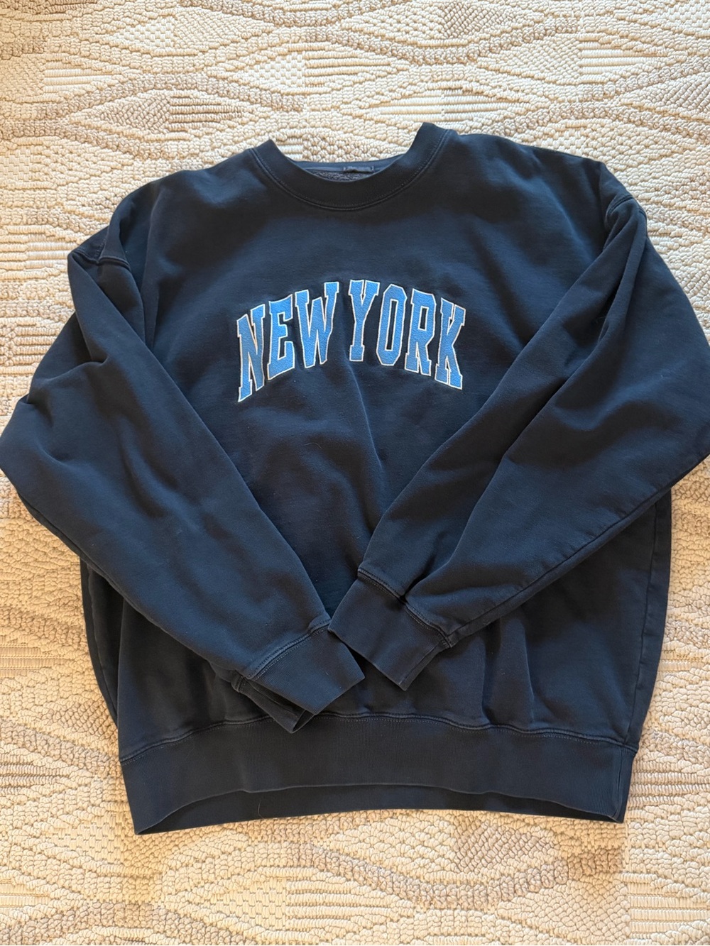 Brandy Melville Navy Sweatshirt with Light Blue "NEW YORK"